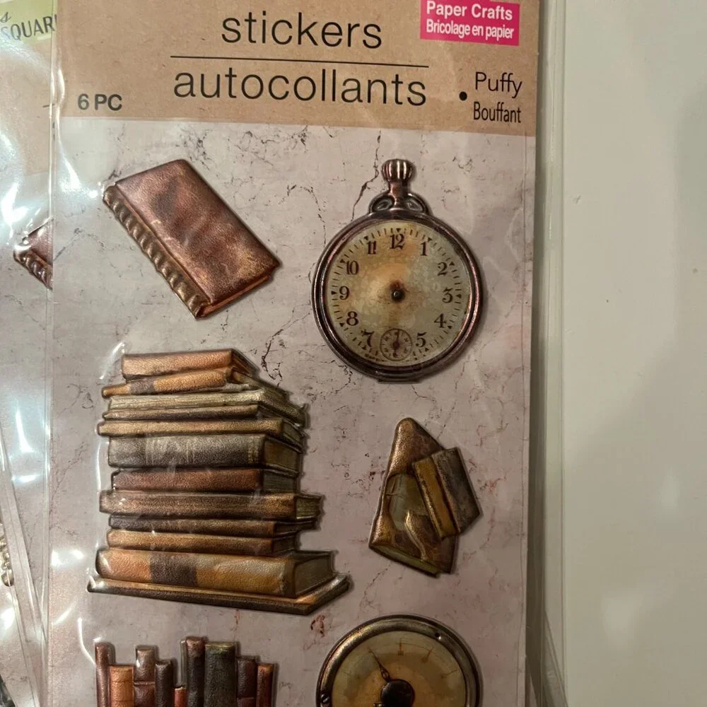 Puffy Stickers!  (Teacups Architecture Clock)‎ NEW